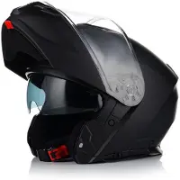 Vito Casque moto Prato avec mentonnière et pare-soleil | Casque modulable | Homologation ECE 22.06 | Noir mat | Taille S (55-56 cm)