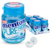 Mentos Fresh Mint Pure Fresh Bonbons Menthe Fraîche 6x60g - 360g De Fraîcheur Intense Et Saveur Mentholée