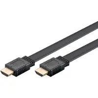 Goobay Câble plat HDMI haute vitesse avec Ethernet (1.50 m), Câble vidéo, Noir