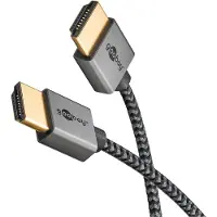 Goobay 75755 Plus Series Câble HDMI Slim haute vitesse avec Ethernet, 5 m, noir-argent - 4K/60Hz