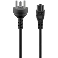 Goobay Câble d'alimentation Danemark, 2 m, noir (2 m), Câble d'alimentation, Noir