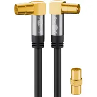 Goobay Câble de raccordement 70461 [1x antenne femelle 75 ? - 1x antenne mâle 75 ?] 2.00 m noir
