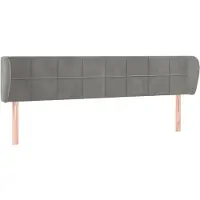 vidaXL Tête de lit avec oreilles gris clair 163x23x78/88 cm velours