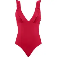 SEA LEVEL Maillot de bain 'Frill Essentials' rouge