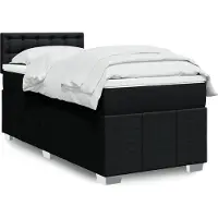 vidaXL Lit boxspring avec matelas noir 100x200 cm tissu