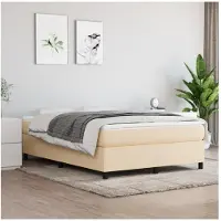 vidaXL Sommier boxspring Crème 140x200 cm Tissu