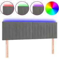 vidaXL Tête de lit LED gris clair 144x5x78/88 cm velours