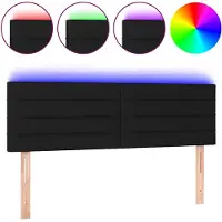vidaXL Tête de lit LED noir 144x5x78/88 cm Tissu