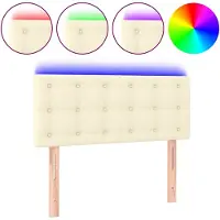 vidaXL LED Tête de lit Crème 90x5x78/88 cm Similicuir