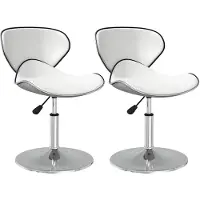 vidaXL Chaise de salle à manger 2 pcs. Blanc Similicuir