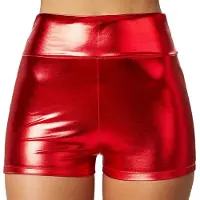 TecTake Dressforfun - Pantalon de sport métallisé rouge - Pantalon de sport sexy et brillant avec taille élastique - Taille XXL
