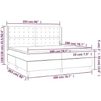 vidaXL Lit boxspring avec matelas noir 200x200 cm similicuir