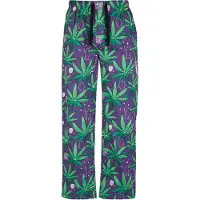 Lousy Livin Pantalon de pyjama 'Weedy' vert / violet / blanc