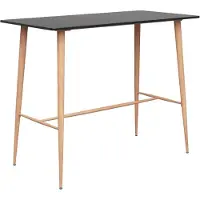 vidaXL Table de salle à manger "Isen" en MDF, métal noir. Dimensions (L/l/H) 120x60x105 cm