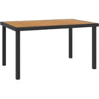 vidaXL Table de jardin marron 140x90x74 cm Aluminium et WPC