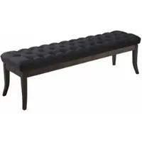 CLP Banquette avec pieds en bois assise en tissu Noir