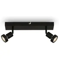 Briloner Plafonnier LED Spots orientables 5 W 2xGU10 noir