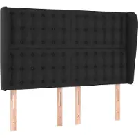 vidaXL Tête de lit avec oreilles Noir 147x23x118/128 cm Similicuir