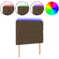 vidaXL Tête de lit LED brun foncé 100x7x118/128 cm Tissu
