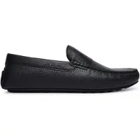 BOSS Mocassins en cuir foulonné avec semelle à picots