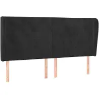 vidaXL Tête de lit avec oreilles noir 203x23x118/128 cm velours