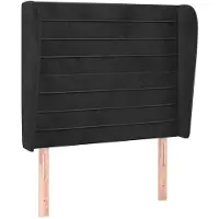 vidaXL Tête de lit avec oreilles noir 93x23x118/128 cm velours