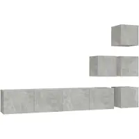 vidaXL Armoire TV murale gris béton Matériau dérivé du bois