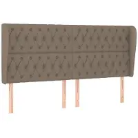 vidaXL Tête de lit avec oreilles taupe 183x23x118/128 cm Tissu