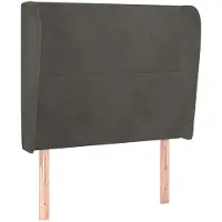 vidaXL Tête de lit avec oreilles gris foncé 83x23x118/128 cm velours