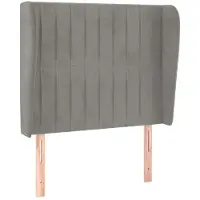 vidaXL Tête de lit avec oreilles gris clair 83x23x118/128 cm velours