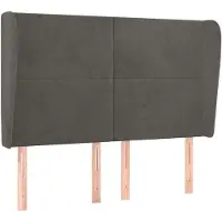 vidaXL Tête de lit avec oreilles gris foncé 147x23x118/128 cm velours