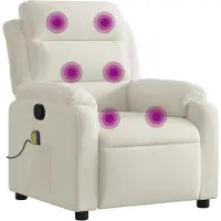 vidaXL Fauteuil de massage crème velours