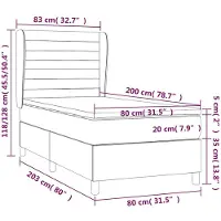vidaXL Lit boxspring avec matelas noir 80x200 cm velours