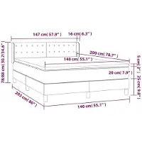 vidaXL Lit boxspring avec matelas noir 140x200 cm similicuir