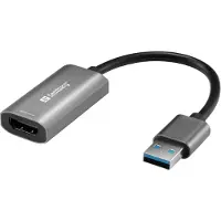 Sandberg Usb A To 4k Hdmi Adapter Gris