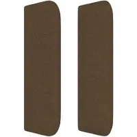 vidaXL Tête de lit avec oreilles brun foncé 203x16x78/88 cm Tissu