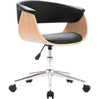 vidaXL Chaise de salle à manger Pivotante Noir Bois courbé et similicuir