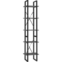 vidaXL Bibliothèque à 5 niveaux Gris 40x30x175 cm Bois ingénierie
