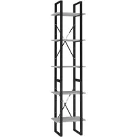 vidaXL Bibliothèque à 5 niveaux Gris béton 40x30x175cm Bois ingénierie
