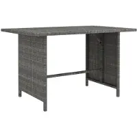 vidaXL Garten-Esstisch Grau 110x70x65 cm Poly Rattan