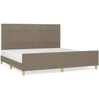 vidaXL Cadre de lit sans matelas Taupe 200x200 cm Tissu