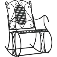 vidaXL Chaise à bascule 84 cm noir acier
