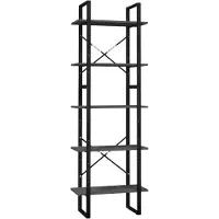 vidaXL Bibliothèque à 5 niveaux Gris 60x30x175 cm Bois de pin