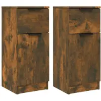 vidaXL Sideboards 2 pcs. Chêne fumé 30x30x70 cm Bois composite