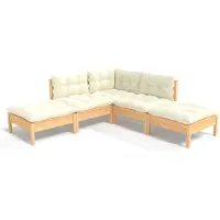 vidaXL Set de jardin Lounge Coussin Marron Miel Bois de Pin Salon de jardin Outdoor