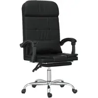 vidaXL Chaise de bureau avec fonction massage Noir similicuir