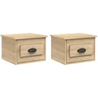 vidaXL Tables de chevet murales 2 pcs chêne sonoma 41,5x36x28 cm
