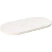 vidaXL Dessus de table blanc 70x35x2,5 cm bois de pin massif ovale