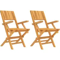 vidaXL Chaises de jardin 2 pcs. Pliable 55x61x90 cm bois massif teck