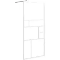 vidaXL Paroi de douche pour douche à l'italienne 90x195 cm verre ESG blanc